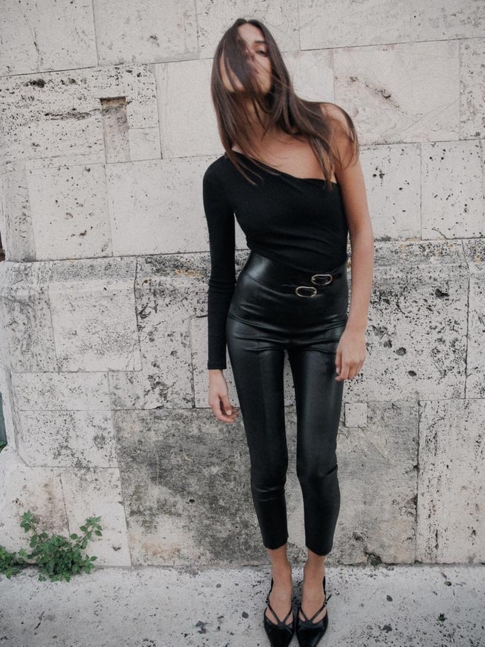 ZARA HIGH WAIST FAUX LEATHER LEGGINGS